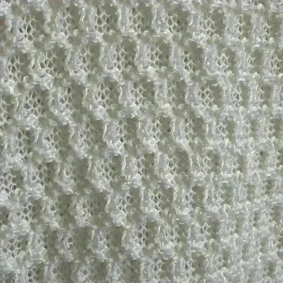 Ann Taylor Loft Womens Sweater Linen Blend Crew neck Scalloped Cream Medium - Picture 2 of 6